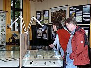 Vitrinen und Schautafeln informieren   die Besucher der Ausstellung