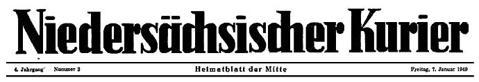 Zeitungstitel der Ibbenbürener Volkszeitung - 1. August 1948 bis 1949