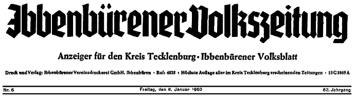  Ibbenbürener Volkszeitung - Ausgabe vom 8. Januar 1960 