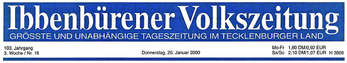  Ibbenbürener Volkszeitung - Ausgabe vom 20. Januar 2000