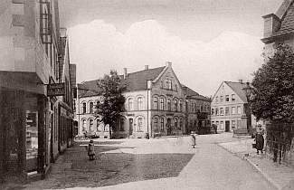  Blick aus der Bahnhofstr. auf den Oberen Markt - 1915