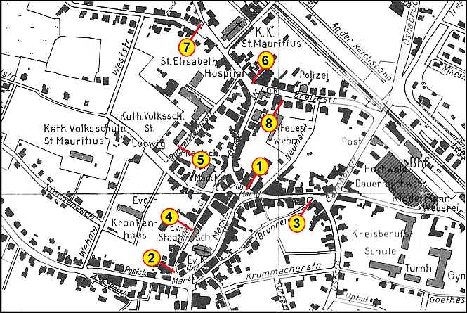 Standorte der Stadtpumpen in Ibbenbüren: