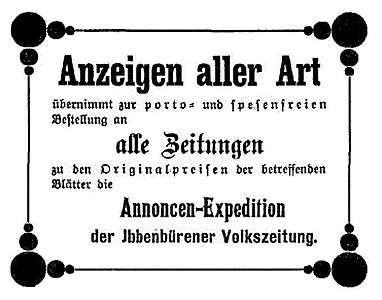 Annoncen-Expedition der Ibbenbürener Volkszeitung 