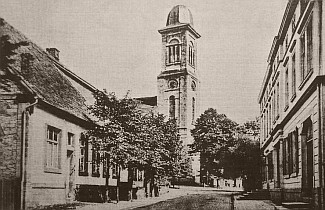 Große Straße und Kath. Kirche - 1918