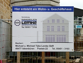 Bauschild Immobilien Lemke - Neubau am Unteren Markt 3