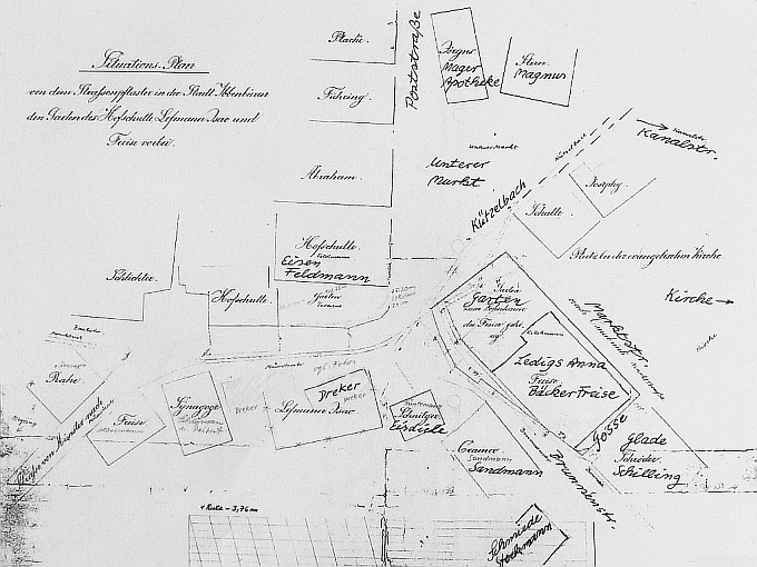 Karte von 1847 - Unterer Markt Ibbenbüren