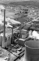 Blick auf die Ibbenbürener Kraftwerksanlage 1970. 