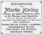 Anzeige - Restaurant Körling - 1902