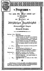 Programm 22. Mai 1902