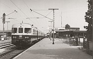 Triebwagen BR 624 am Gleis 1  im Bahnhof Ibbenbüren - 1983