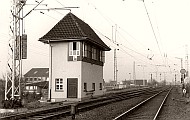 Bahnübergang Alstedder Grenze.   Stellwerk Ibbenbüren Ost - 1984