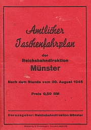 Amtlicher Taschenfahrplan 1945 - der Reichsbahndirektion Münster